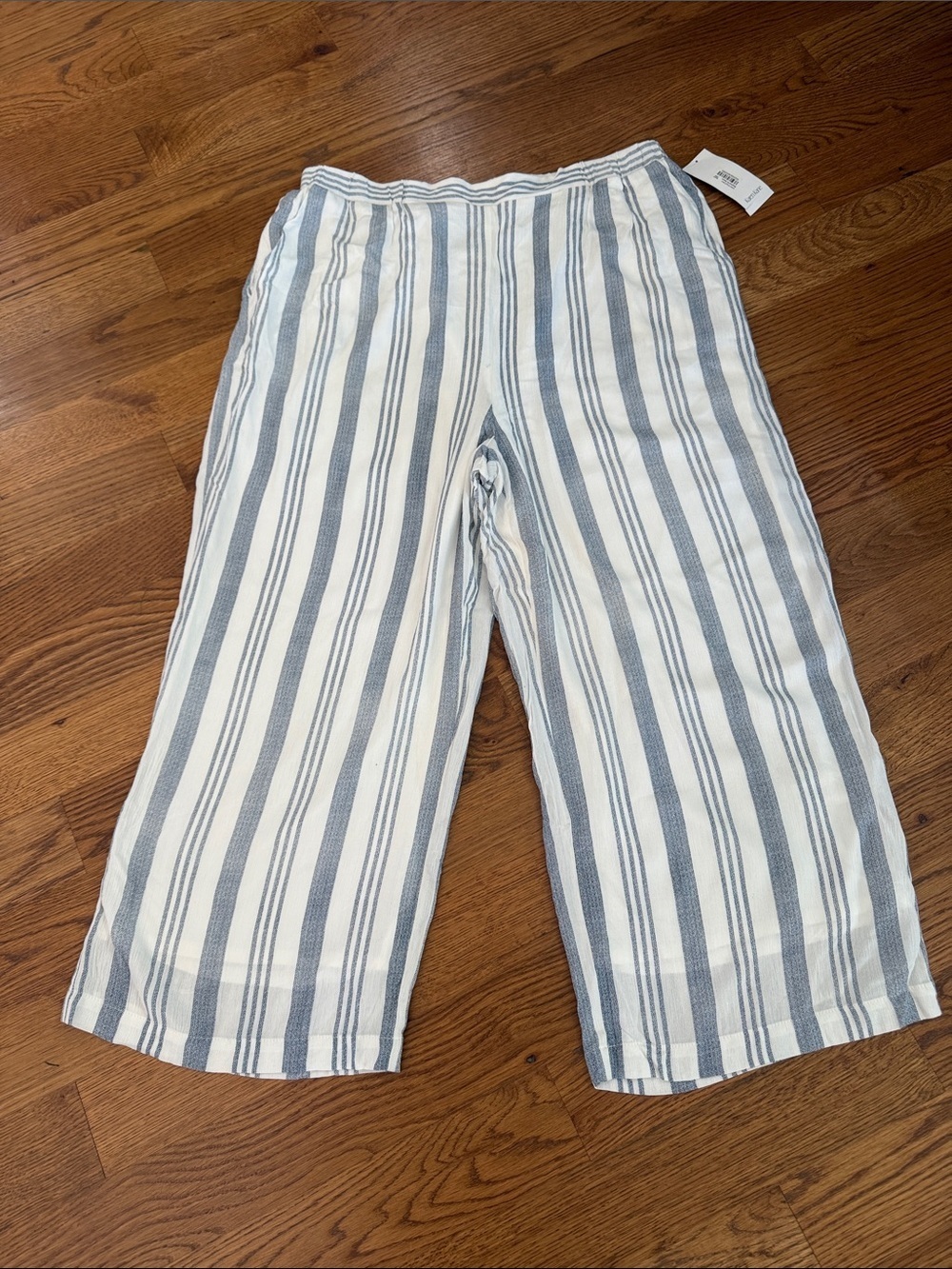 Karen Kane Beach Club Pull-On Pants Striped Wide Leg XL NWT